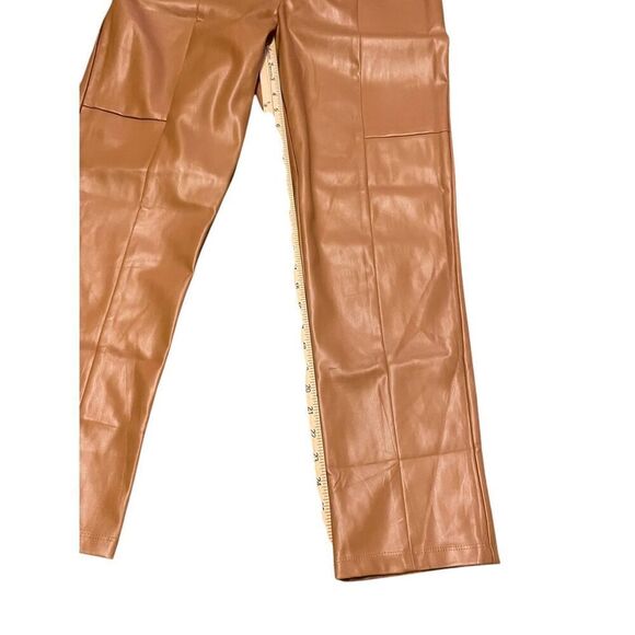 NWT Love Tree Faux Leather Drawstring Elastic Waist Pants Camel L - Picture 5 of 7